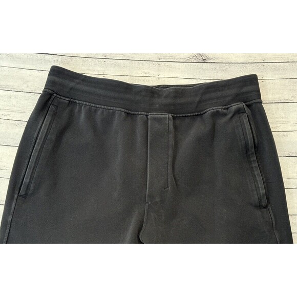 LULULEMON Mens Sweat Pants Sz L Black Jogger Tapered Zip Pockets Gym Heavyweight - Picture 4 of 16
